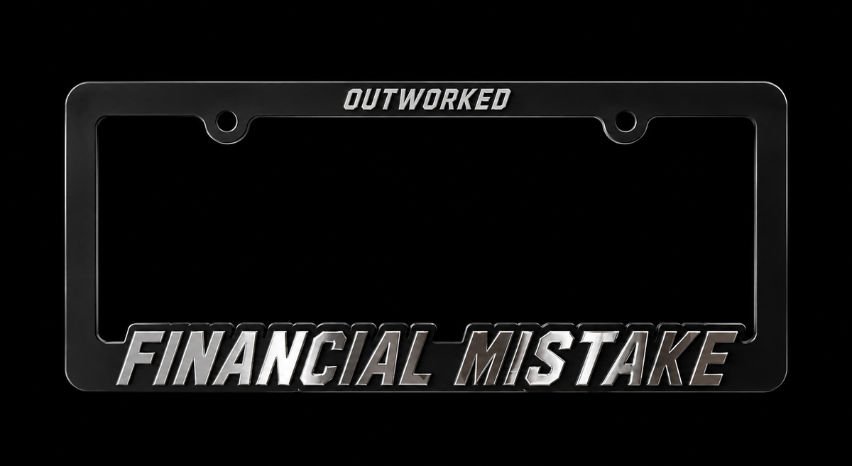 Financial Mistake Plate Frame