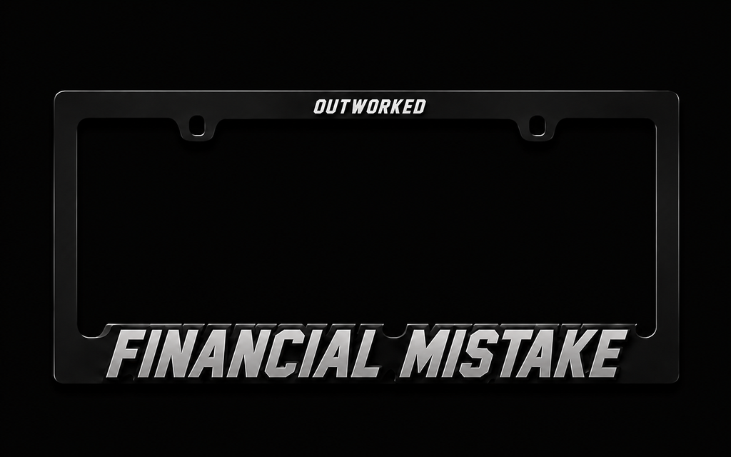 Financial Mistake Plate Frame